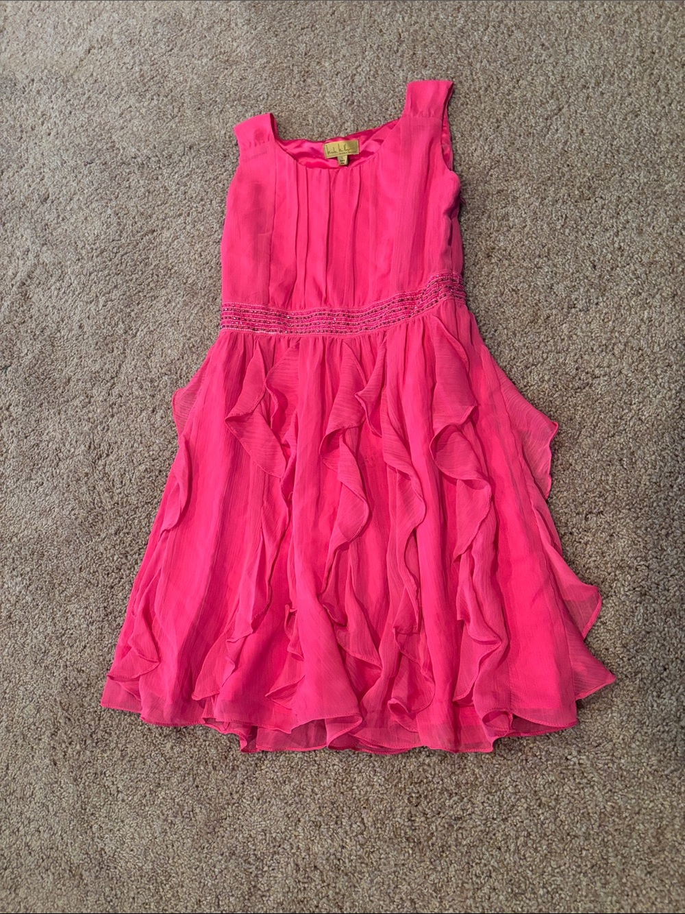 NWT Nicole Miller Hot Pink Ruffle Dress for Girls